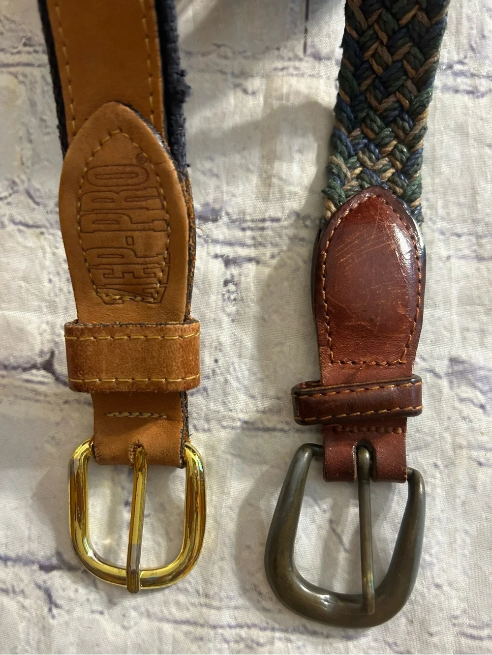 ZEP-PRO STEELERS USA BROWN & NAVY SIZE 40 BELT GENERAL LEATHER WEAVED BELT 42